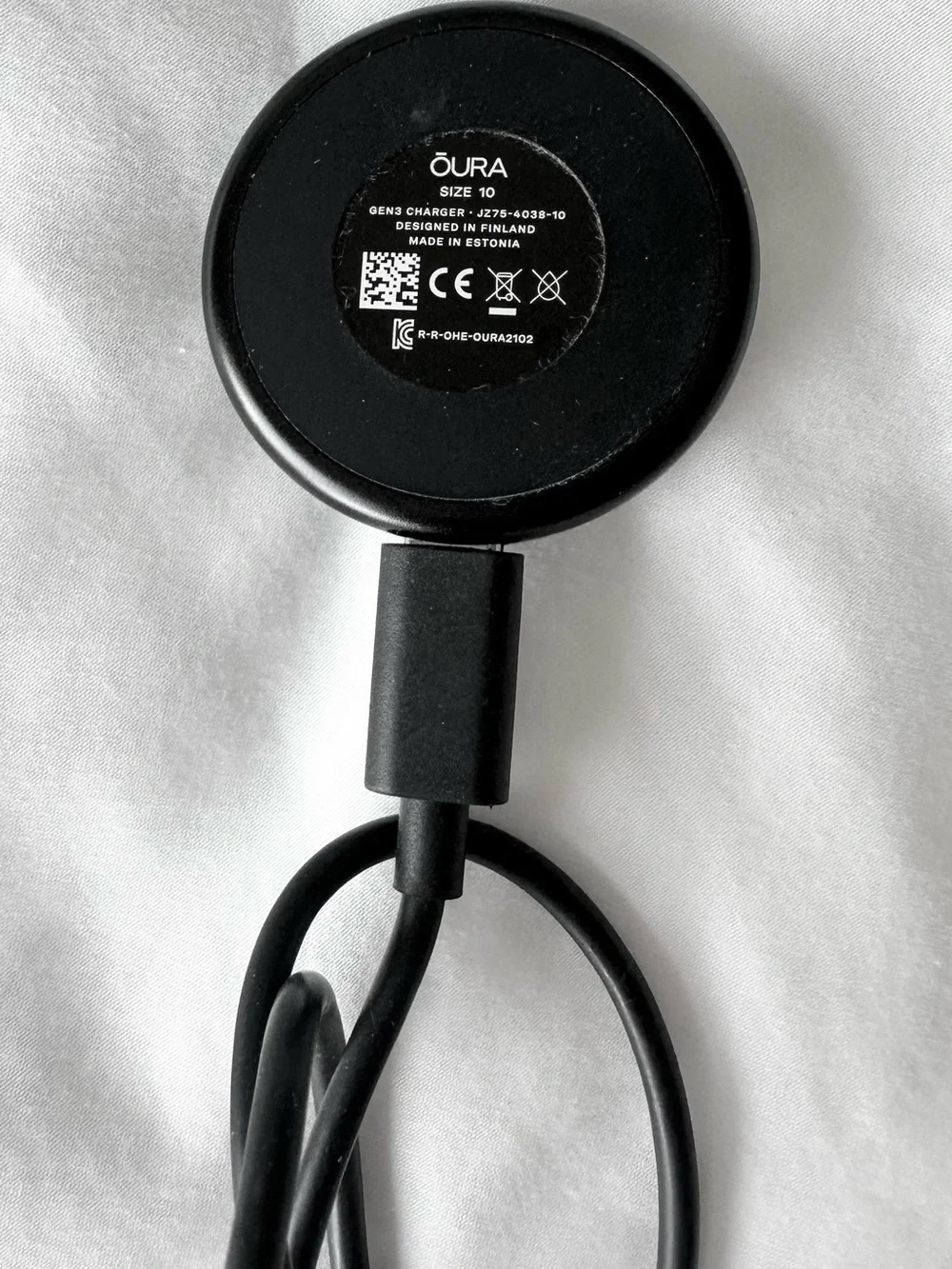 OURA Size 10 Gen3 Black Charger and Cable